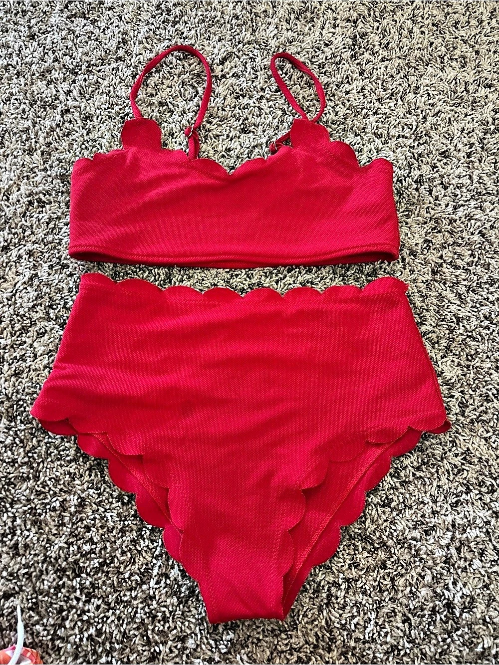ZAFUL Scalloped Bikini in Red US 8